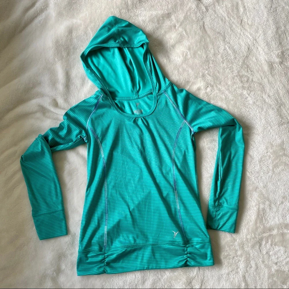 Old Navy Active Youth‎ Kids Girls Teal Hoodie Sweatshirt Medium Size 8